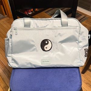Vera Bradley ReActive Weekender Travel Bag with custom patches. Light blue